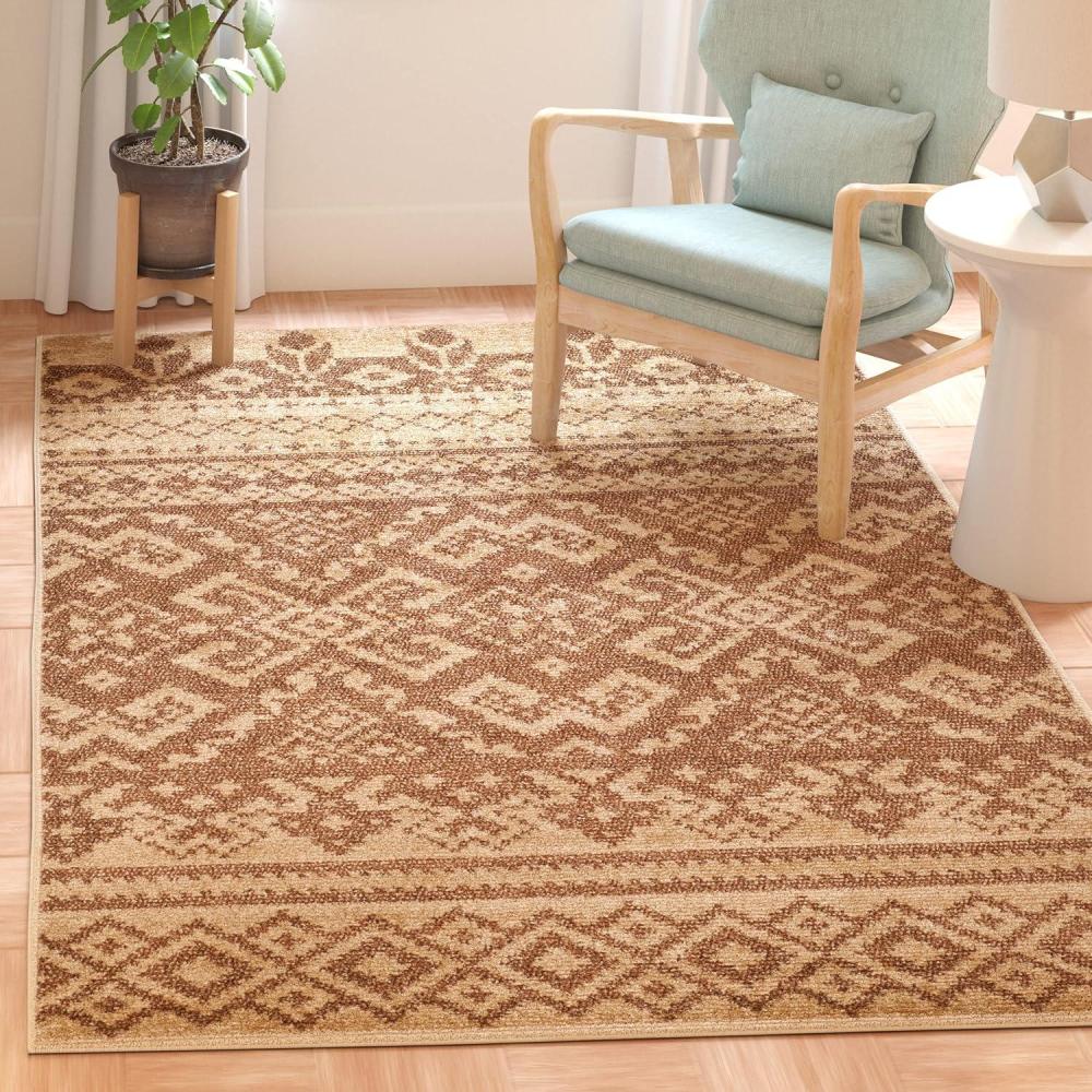 image:imageSAFAVIEH Area Rug 8x10 Adirondack Collection Large Ivory amp Silver Rustic Boho Design NonShedding amp Easy Cleaning Ideal for Living Room Bedroom Office Dining Space ADR107BCamelChocolate