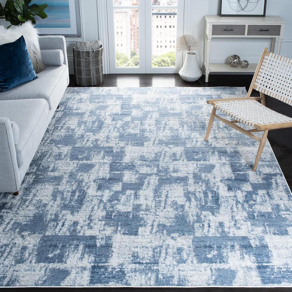 image:imageSAFAVIEH Area Rug 8x10 Amelia Collection Large Blue amp Grey Modern Design NonShedding amp Easy Cleaning Ideal for Living Room Bedroom Office Dining Space ALA786MIvoryBlue