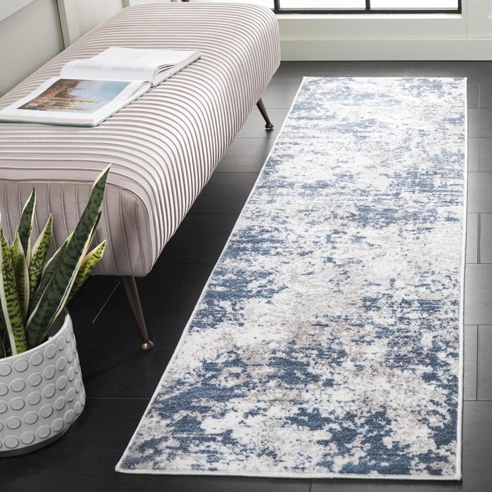 image:imageSAFAVIEH Area Rug 8x10 Amelia Collection Large Grey amp Ivory Modern Design NonShedding amp Easy Cleaning Ideal for Living Room Bedroom Office Dining Space ALA705GDark BlueGrey