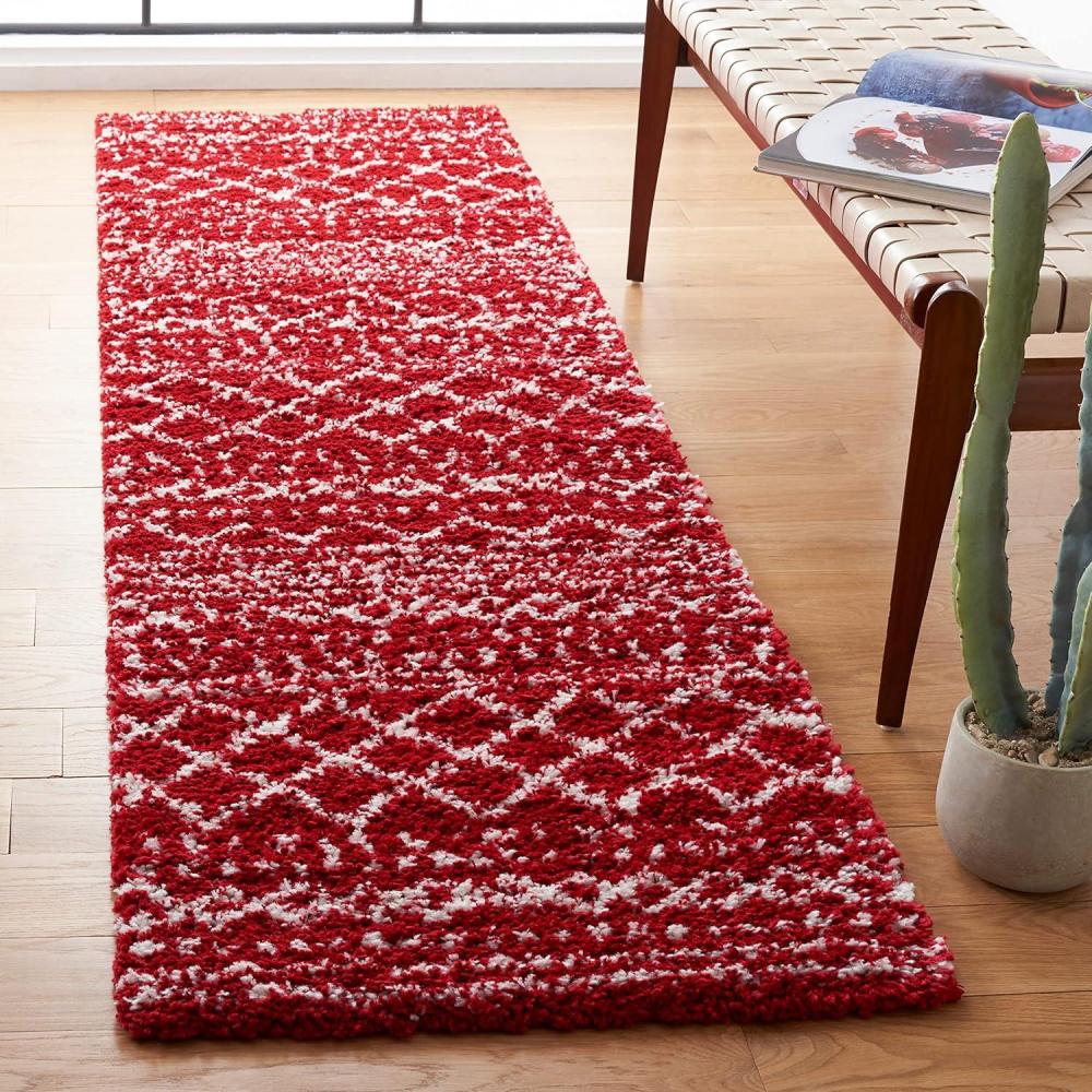 image:imageSAFAVIEH Area Rug 8x10  Arizona Shag Collection  Large  Ivory amp Beige Moroccan Boho Design NonShedding amp Easy to Clean Ideal for Living Room Bedroom Dining Space ASG741ARedIvory
