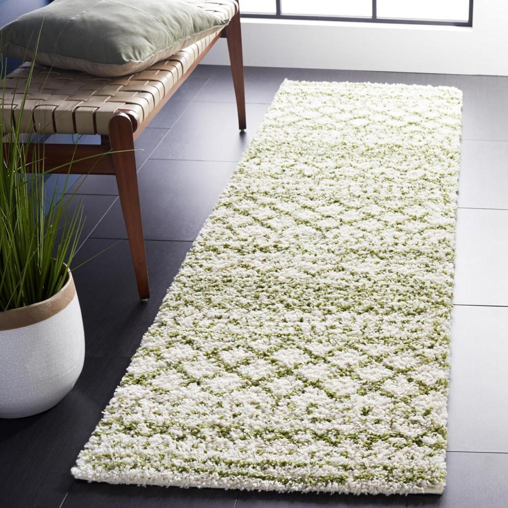 image:imageSAFAVIEH Area Rug 8x10  Arizona Shag Collection  Large  Ivory amp Beige Moroccan Boho Design NonShedding amp Easy to Clean Ideal for Living Room Bedroom Dining Space ASG741AIvoryGreen