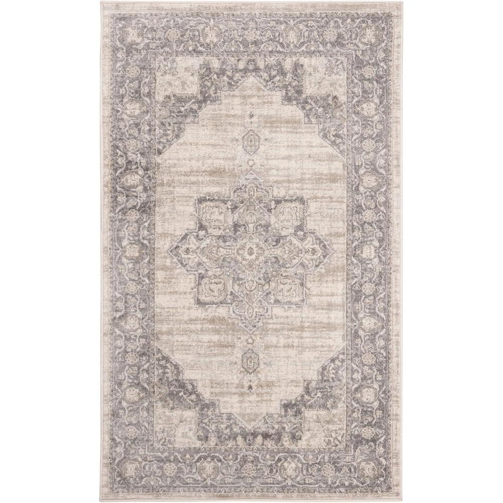 image:imageSAFAVIEH Area Rug 8x10 Brentwood Collection Large Navy amp Cream Medallion Distressed Design NonShedding amp Easy Cleaning Ideal for Living Room Bedroom Dining Space BNT865NCreamGrey
