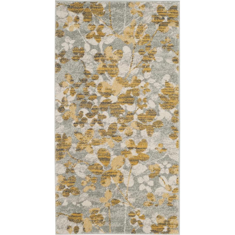 image:imageSAFAVIEH Area Rug 8x10  Evoke Collection  Large  Grey amp Gold Floral Design NonShedding amp Easy Cleaning Ideal for Living Room Bedroom Office Dining Space EVK236PGreyGold