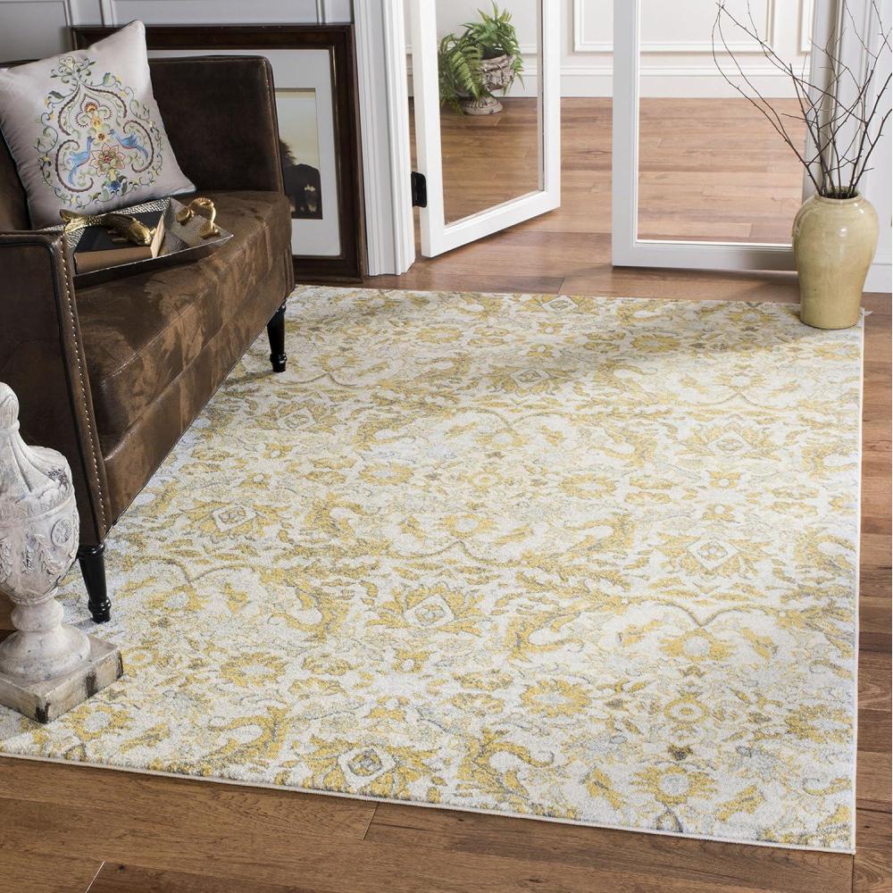 image:imageSAFAVIEH Area Rug 8x10 Evoke Collection Large Ivory amp Gold Shabby Chic Oriental Design NonShedding amp Easy Cleaning Ideal for Living Room Bedroom Office Dining Space EVK238SIvoryGold