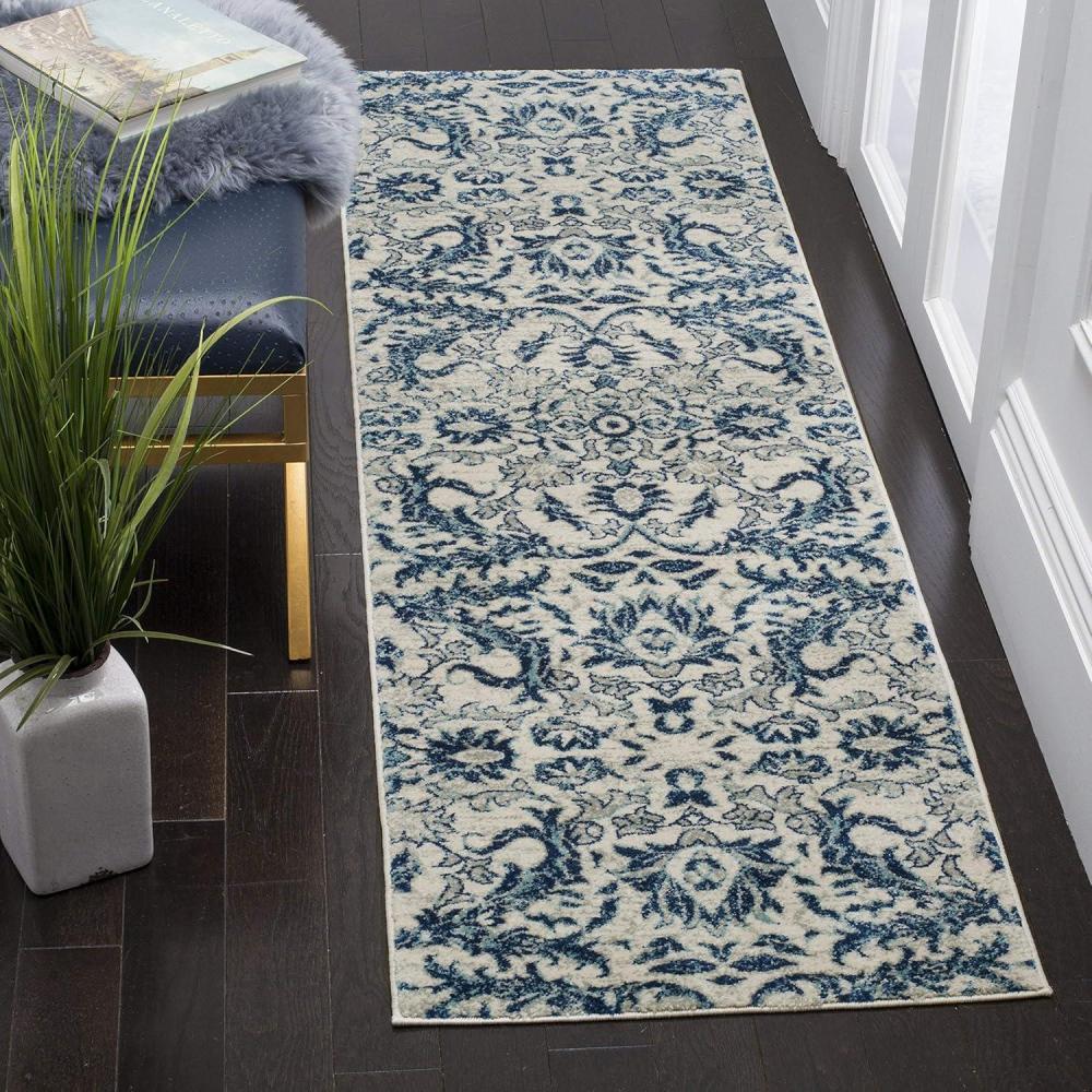 image:imageSAFAVIEH Area Rug 8x10 Evoke Collection Large Ivory amp Gold Shabby Chic Oriental Design NonShedding amp Easy Cleaning Ideal for Living Room Bedroom Office Dining Space EVK238SIvoryBlue