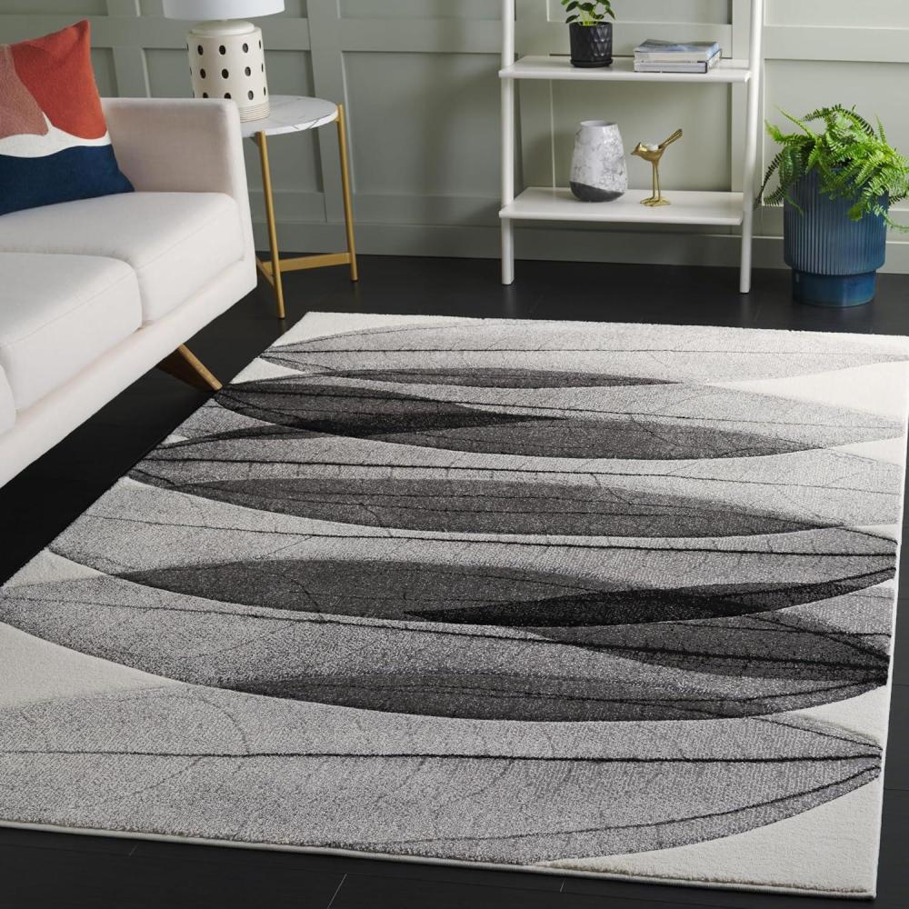 image:imageSAFAVIEH Area Rug 8x10  Hollywood Collection  Large  Ivory amp Blue MidCentury Modern Design NonShedding amp Easy Cleaning Ideal for Living Room Bedroom Office Dining Space HLW703AIvoryGrey