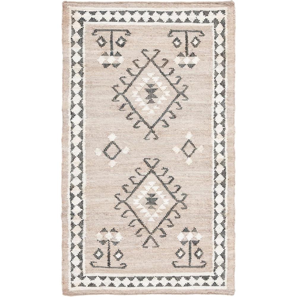 image:imageSAFAVIEH Area Rug 8x10 Kilim Collection Large Grey amp Black Handmade Flat Weave Jute Ideal for Living Room Bedroom Office Dining Space KLM762FGreyBlack