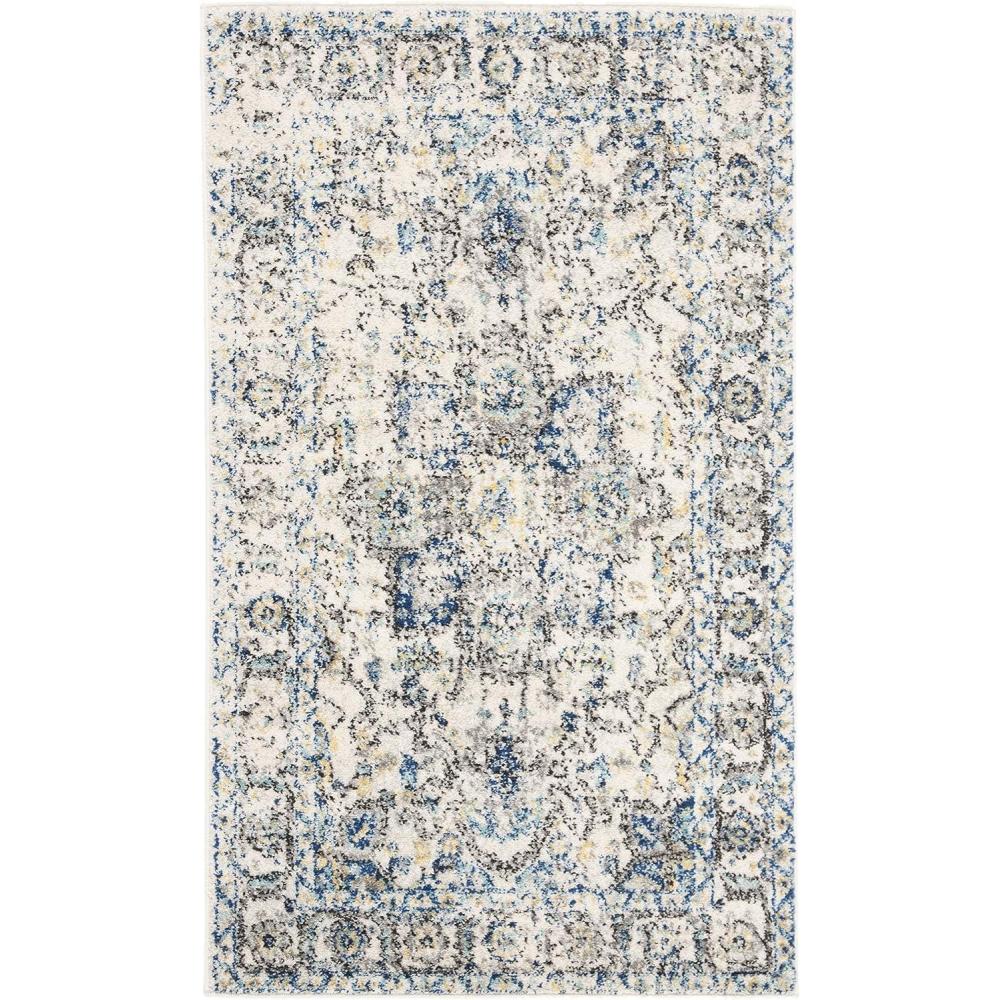 image:imageSAFAVIEH Area Rug 8x10 Madison Collection Large Cream amp Navy Snowflake Medallion Distressed Design NonShedding amp Easy Cleaning Ideal for Living Room Bedroom Office Dining Space MAD603DGreyIvory