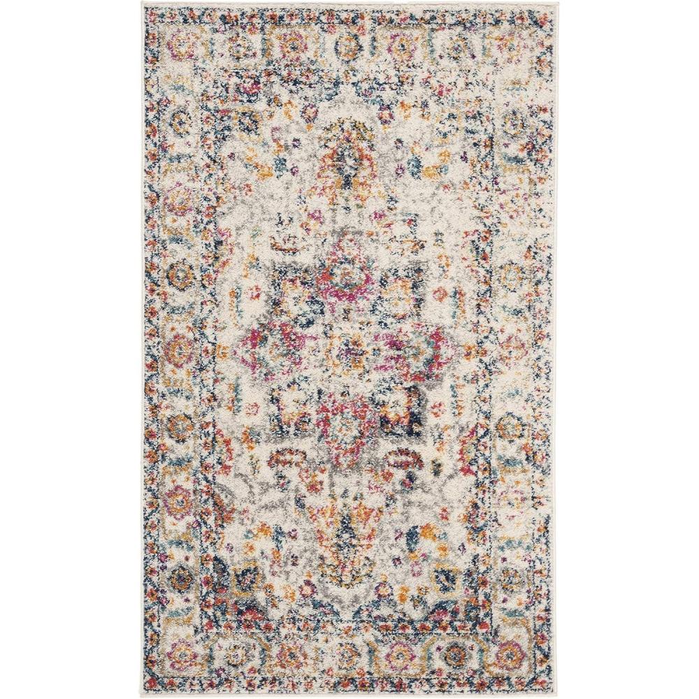 image:imageSAFAVIEH Area Rug 8x10 Madison Collection Large Cream amp Navy Snowflake Medallion Distressed Design NonShedding amp Easy Cleaning Ideal for Living Room Bedroom Office Dining Space MAD603DFuchsiaIvory