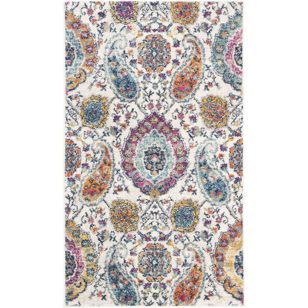 image:imageSAFAVIEH Area Rug 8x10 Madison Collection Large Cream amp Turquoise Boho Chic Glam Paisley Design NonShedding amp Easy Cleaning Ideal for Living Room Bedroom Office Dining Space MAD600ECreamMulti