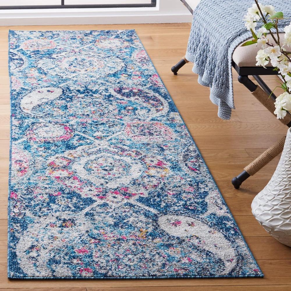 image:imageSAFAVIEH Area Rug 8x10 Madison Collection Large Cream amp Turquoise Boho Chic Glam Paisley Design NonShedding amp Easy Cleaning Ideal for Living Room Bedroom Office Dining Space MAD600EBlueGrey