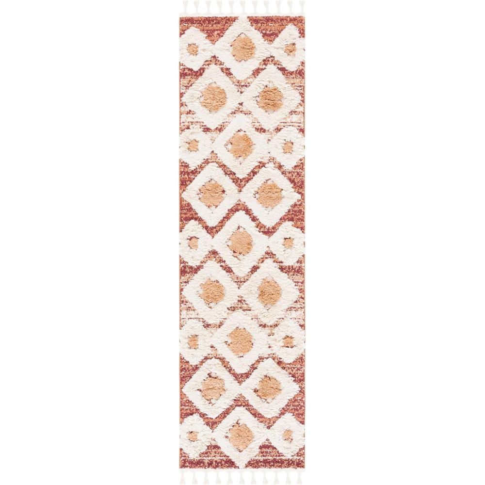 image:imageSAFAVIEH Area Rug 8x10 Moroccan Tassel Shag Collection Large Grey amp Ivory Boho Design NonShedding amp Easy Cleaning Plush Pile Ideal for Living Room Bedroom Dining Space MTS664GRustIvory