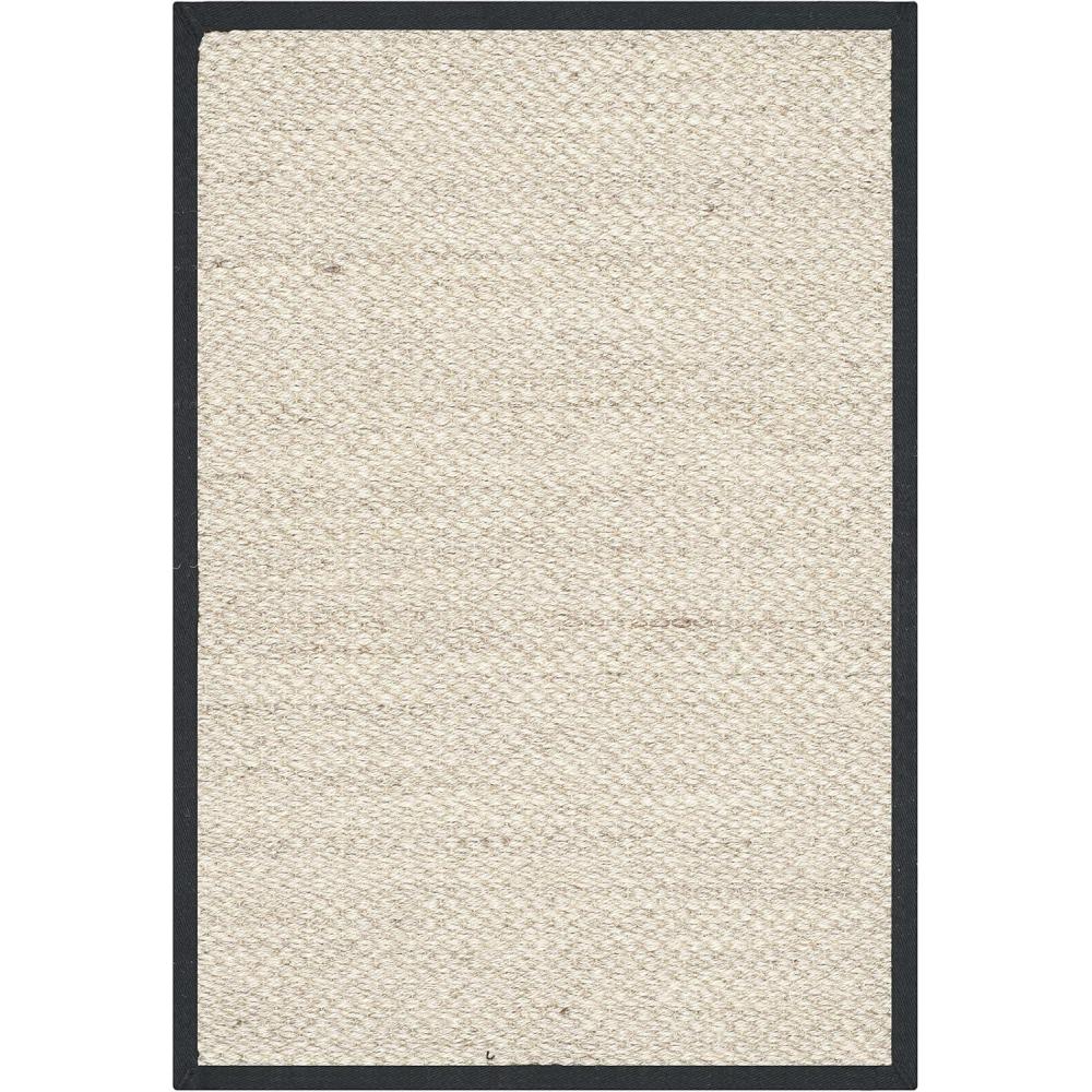 image:imageSAFAVIEH Area Rug 8x10  Natural Fiber Collection  Large  Marble amp Beige Sisal Woven Design with Border NF143CMarbleBlack