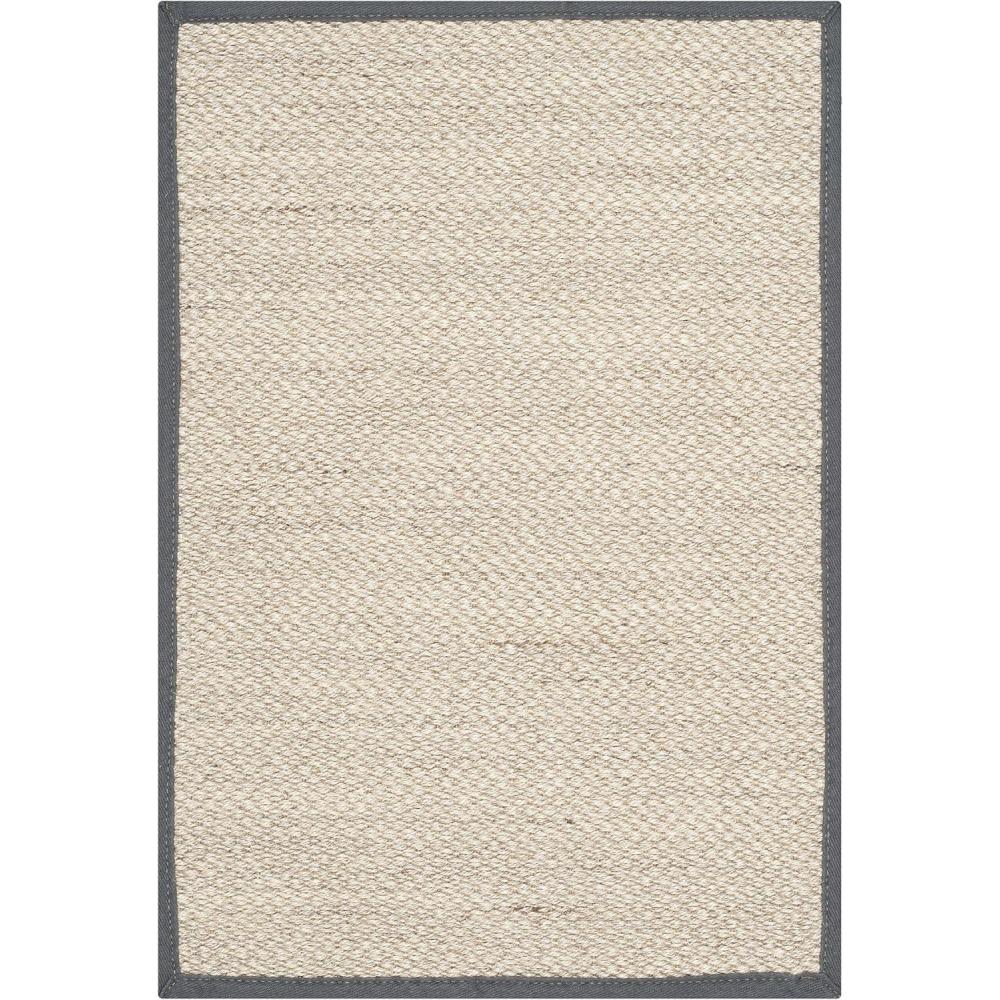 image:imageSAFAVIEH Area Rug 8x10  Natural Fiber Collection  Large  Marble amp Beige Sisal Woven Design with Border NF143CMarbleDark Grey