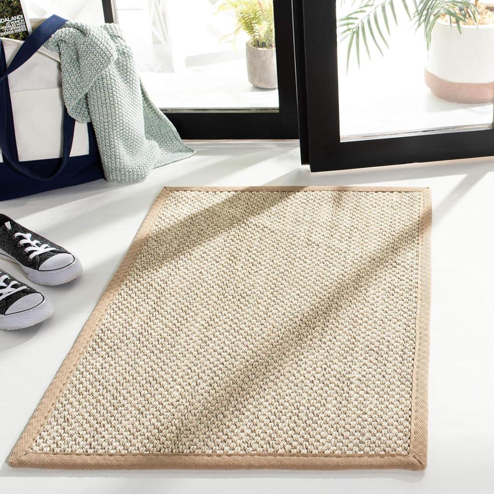 image:imageSAFAVIEH Area Rug 8x10 Natural Fiber Collection Large Marble amp Beige Sisal Woven Design with Border NF143CMarbleLinen