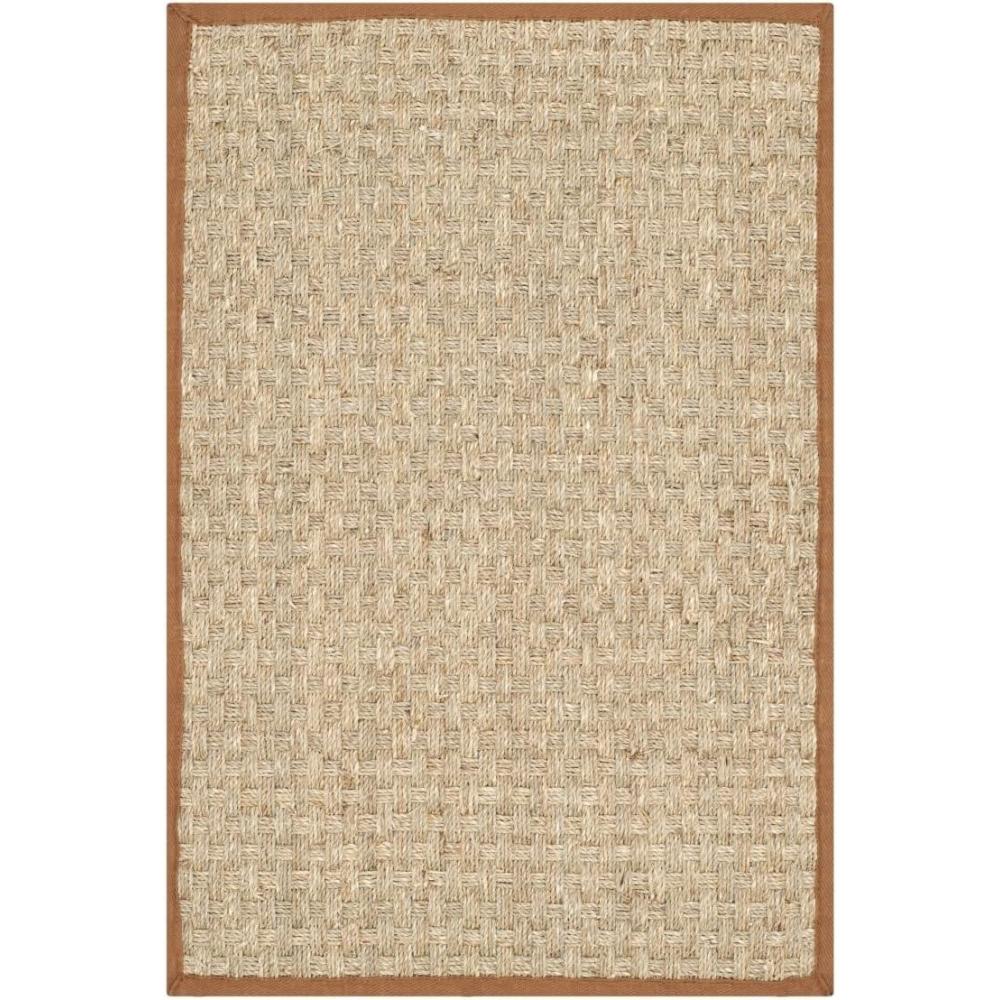 image:imageSAFAVIEH Area Rug 8x10 Natural Fiber Collection Large Natural amp Beige Seagrass Basketweave Pattern NF114ANaturalBrown