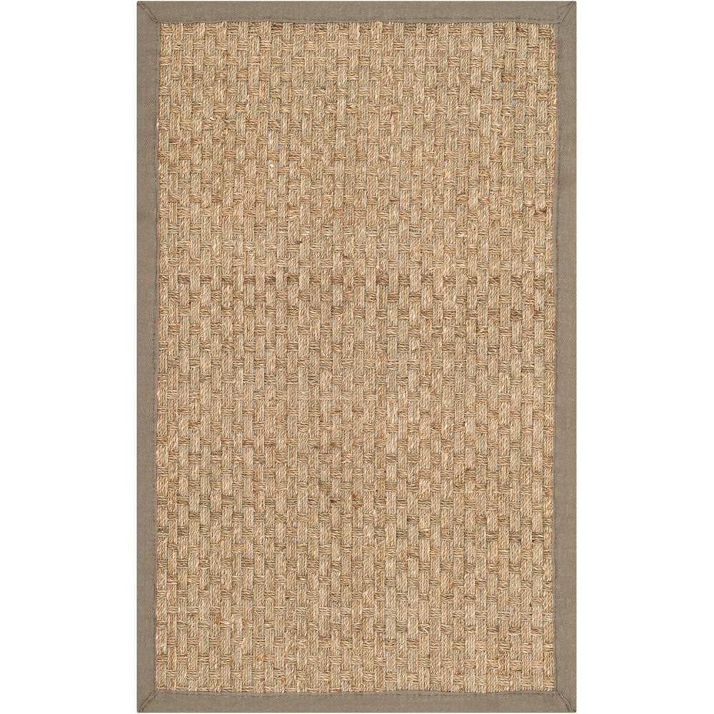 image:imageSAFAVIEH Area Rug 8x10  Natural Fiber Collection  Large  Natural amp Beige Seagrass Basketweave Pattern NF114ANaturalGrey