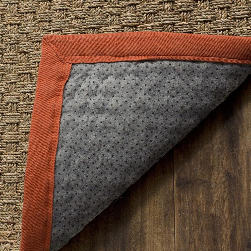image:imageSAFAVIEH Area Rug 8x10  Natural Fiber Collection  Large  Natural amp Beige Seagrass Basketweave Pattern NF114ANaturalRust