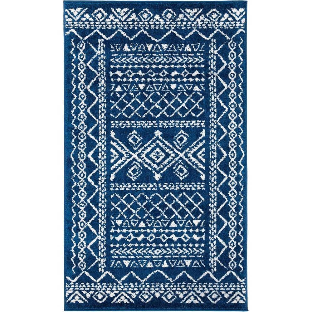 image:imageSAFAVIEH Area Rug 8x10 Tulum Collection Large Ivory amp Black Moroccan Boho Distressed Design NonShedding amp Easy to Clean Ideal for Living Room Bedroom Dining Space TUL268DNavyIvory