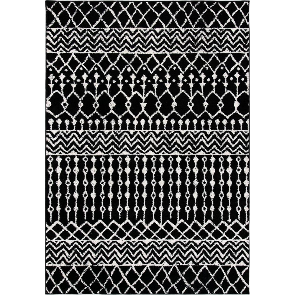 image:imageSAFAVIEH Area Rug 8x10 Tulum Collection Large Navy amp Ivory Moroccan Boho Distressed Design NonShedding amp Easy to Clean Ideal for Living Room Bedroom Dining Space TUL270NBlackIvory