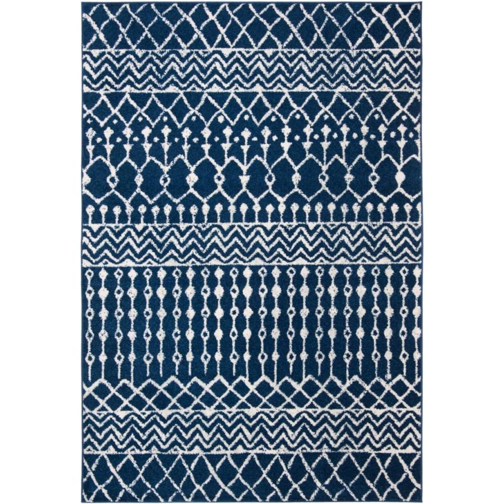 image:imageSAFAVIEH Area Rug 8x10 Tulum Collection Large Navy amp Ivory Moroccan Boho Distressed Design NonShedding amp Easy to Clean Ideal for Living Room Bedroom Dining Space TUL270NNavyIvory
