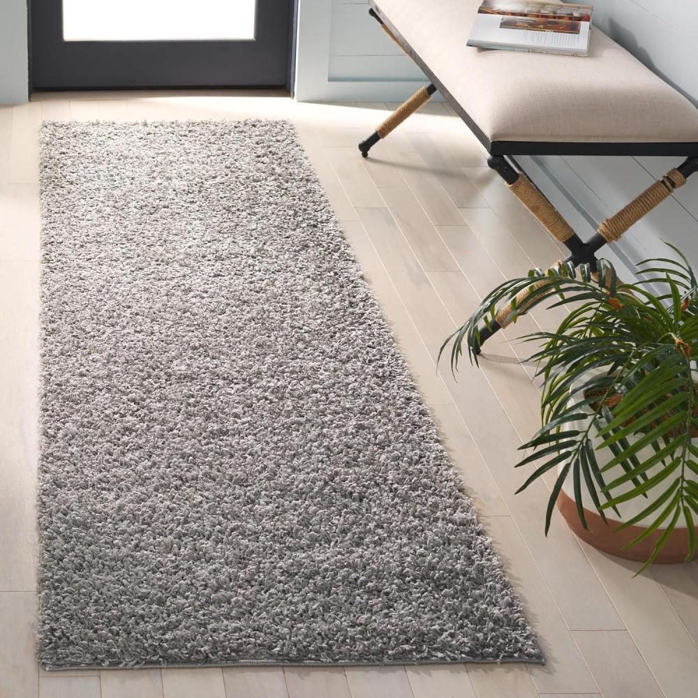 image:imageSAFAVIEH Athens Shag Collection Area Rug  51 x 76 Dark Grey NonShedding amp Easy to Clean Ideal for Living Room Bedroom Dining Space SGA119CLight Grey