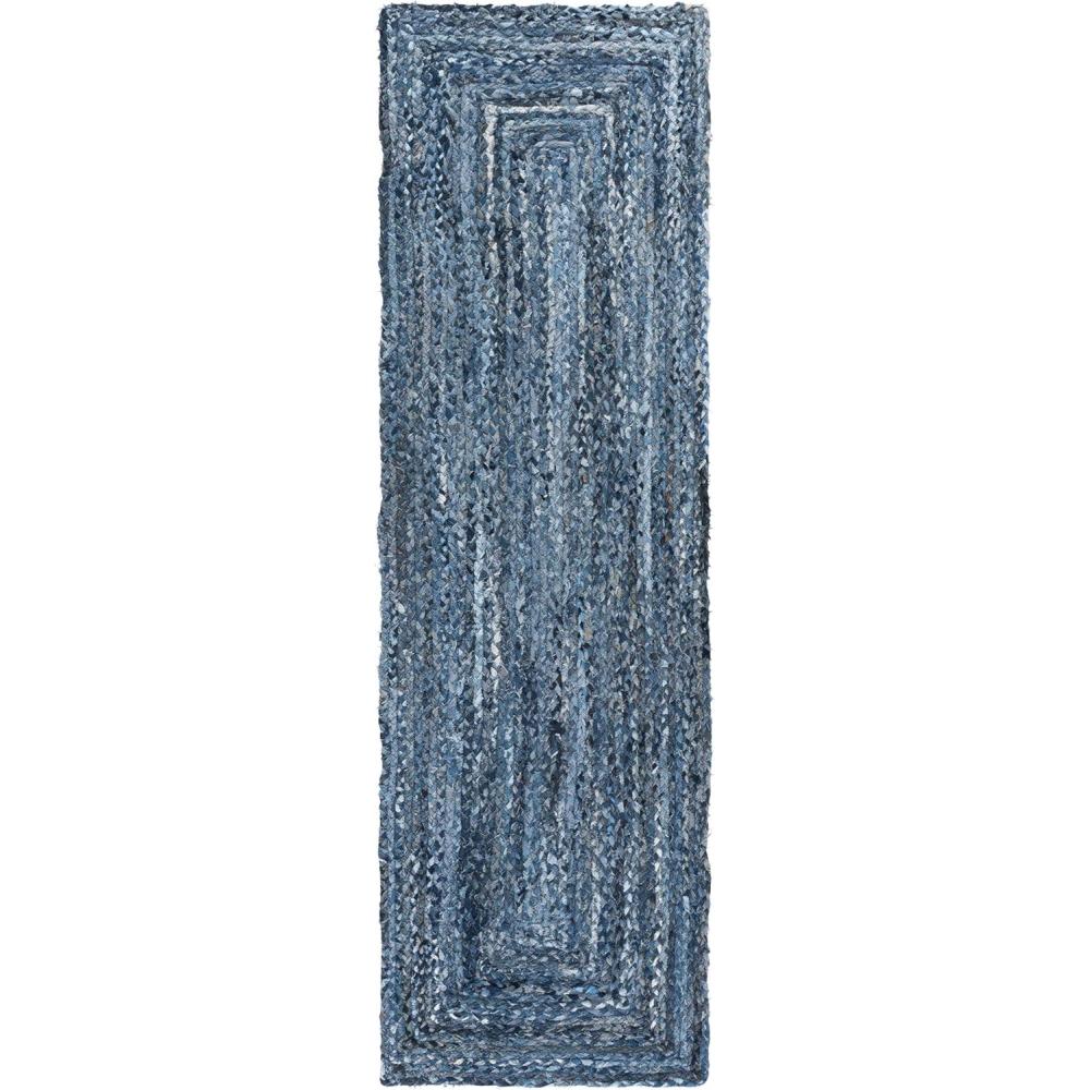 image:imageSAFAVIEH Braided Collection Accent Rug 3 x 5 Red amp Multi Handmade Woven Cotton Boho Reversible Style Ideal for Living Room Bedroom BRD210ADenimBlue