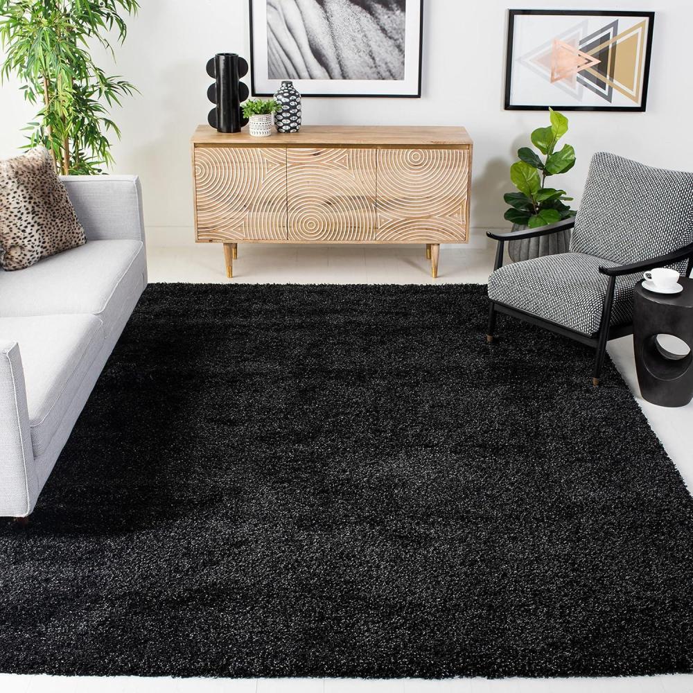image:imageSAFAVIEH California Shag Collection Area Rug 53 x 76 Beige NonShedding amp Easy to Clean Ultra Plush Thick Pile Ideal for Living Room Bedroom Dining Space SG1511313Black