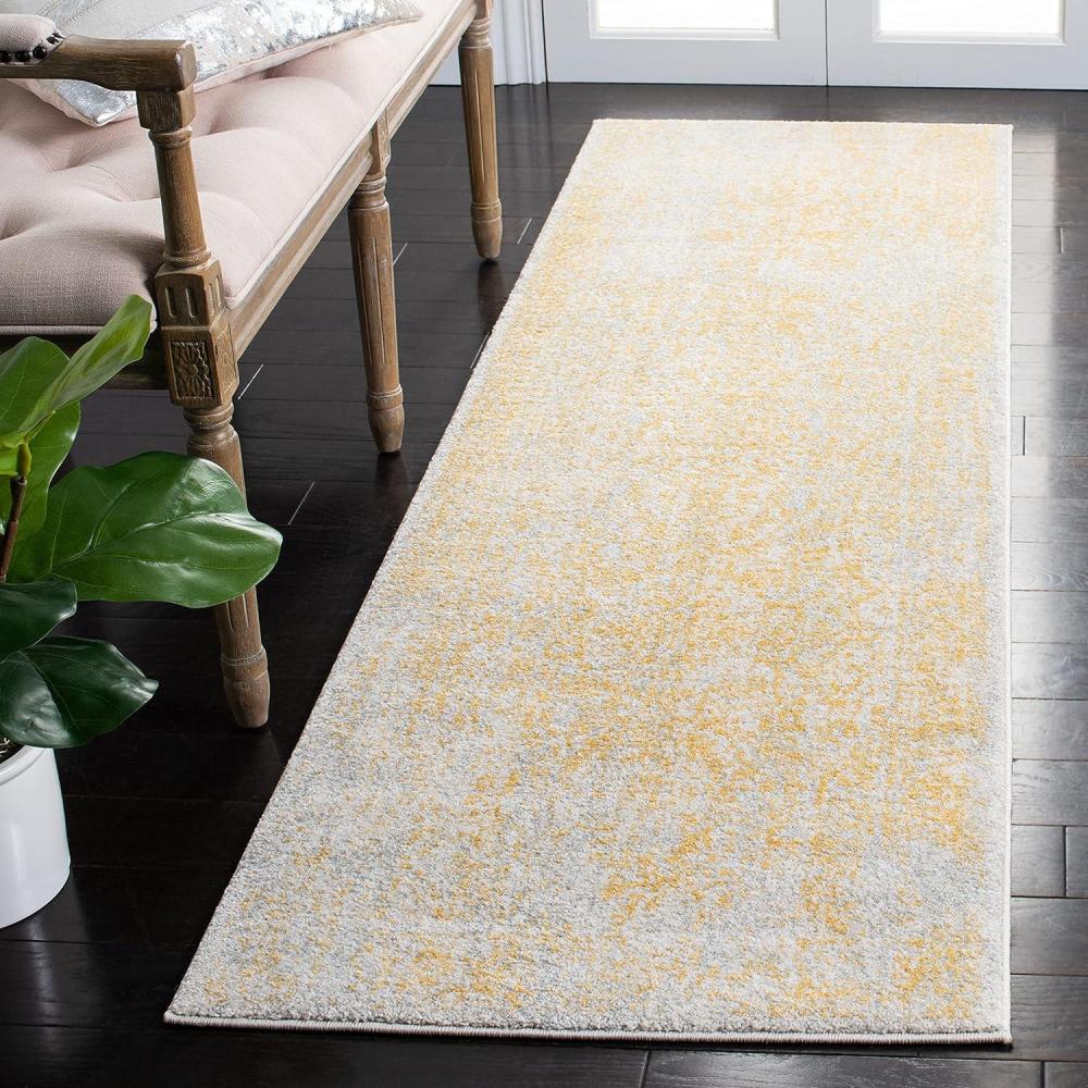image:imageSAFAVIEH Evoke Collection Area Rug 51 x 76 Blue amp Ivory Distressed Design NonShedding amp Easy to Clean Ideal for Living Room Bedroom Dining Space EVK256CIvoryGold