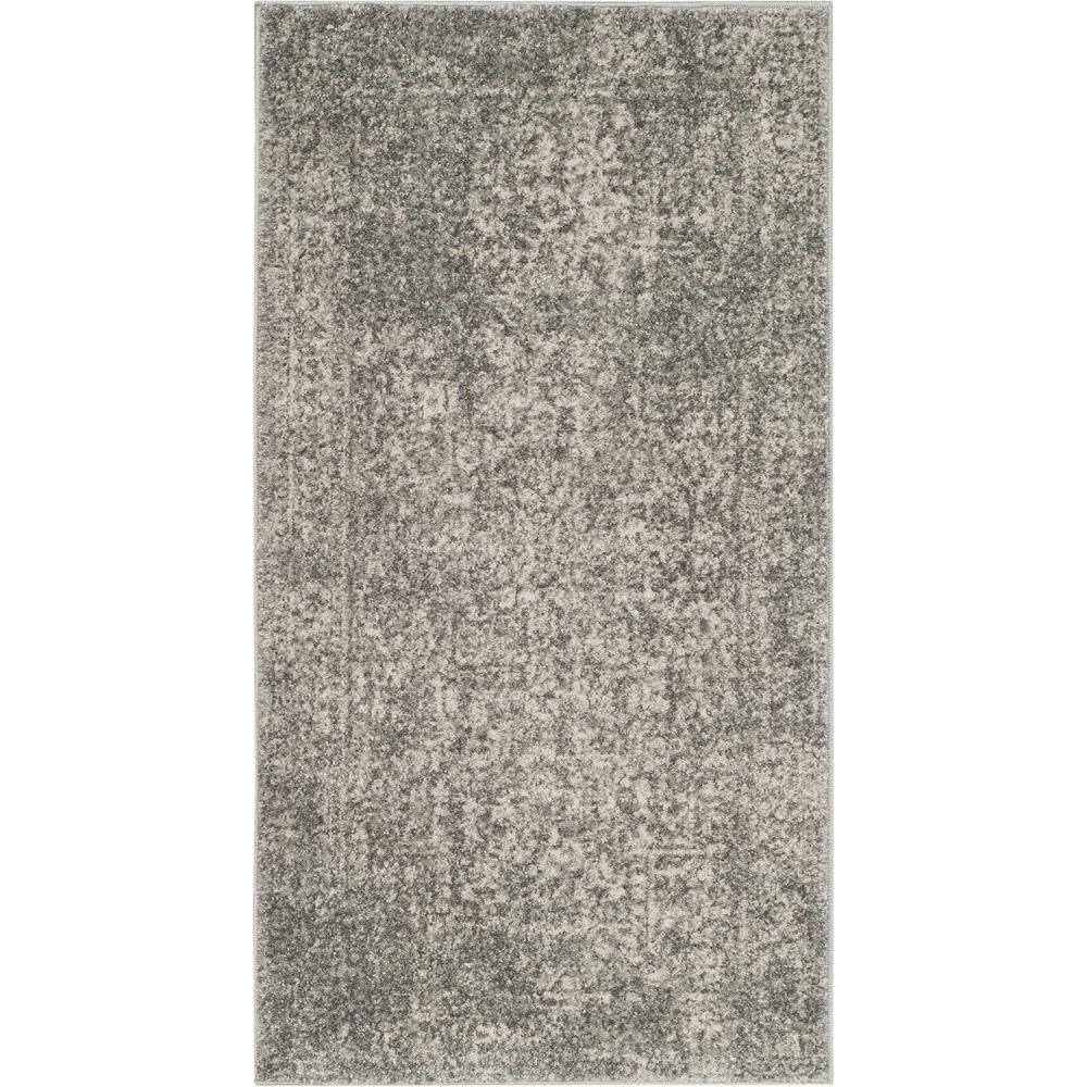 image:imageSAFAVIEH Evoke Collection Area Rug 51 x 76 Blue amp Ivory Distressed Design NonShedding amp Easy to Clean Ideal for Living Room Bedroom Dining Space EVK256CSilverIvory