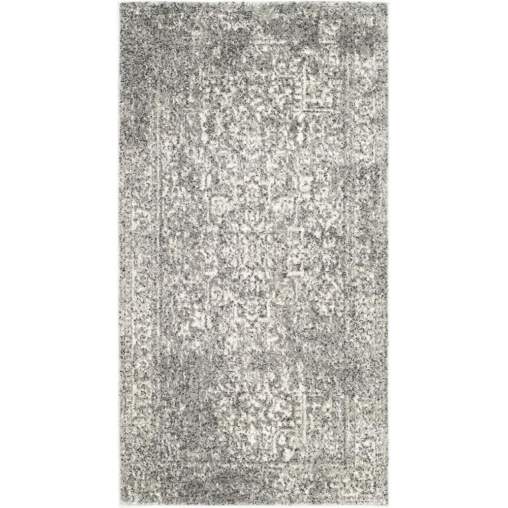 image:imageSAFAVIEH Evoke Collection Area Rug  51 x 76 Blue amp Ivory Distressed Design NonShedding amp Easy to Clean Ideal for Living Room Bedroom Dining Space EVK256CGreyIvory