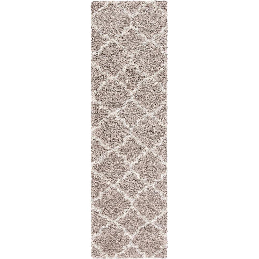 image:imageSAFAVIEH Hudson Shag Collection Area Rug 53 x 76 Grey amp Ivory Moroccan Trellis Design NonShedding amp Easy Care 2inch Thick Ideal for High Traffic Areas in Living Room Bedroom SGH282BBeigeIvory