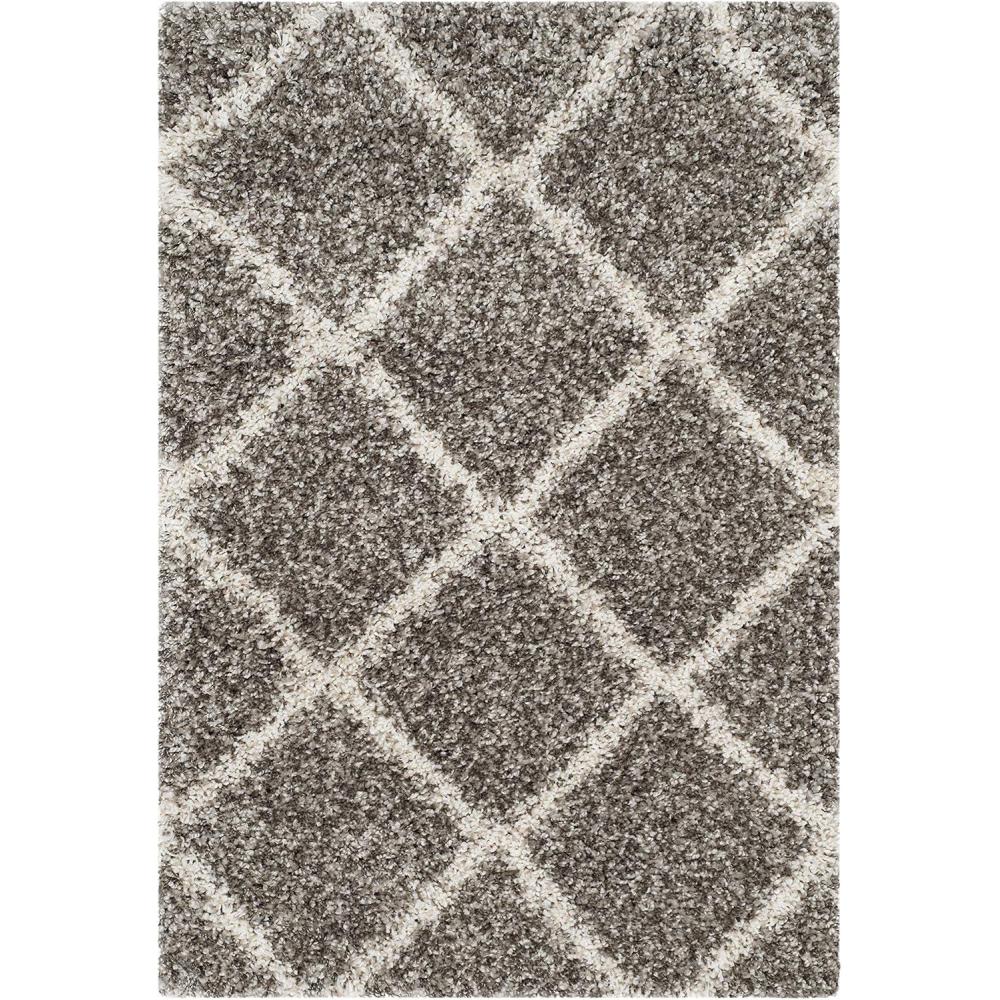 image:imageSAFAVIEH Hudson Shag Collection Area Rug 53 x 76 Ivory amp Grey Modern Trellis Design NonShedding amp Easy Care 2inch Thick Ideal for High Traffic Areas in Living Room Bedroom SGH281AGreyIvory