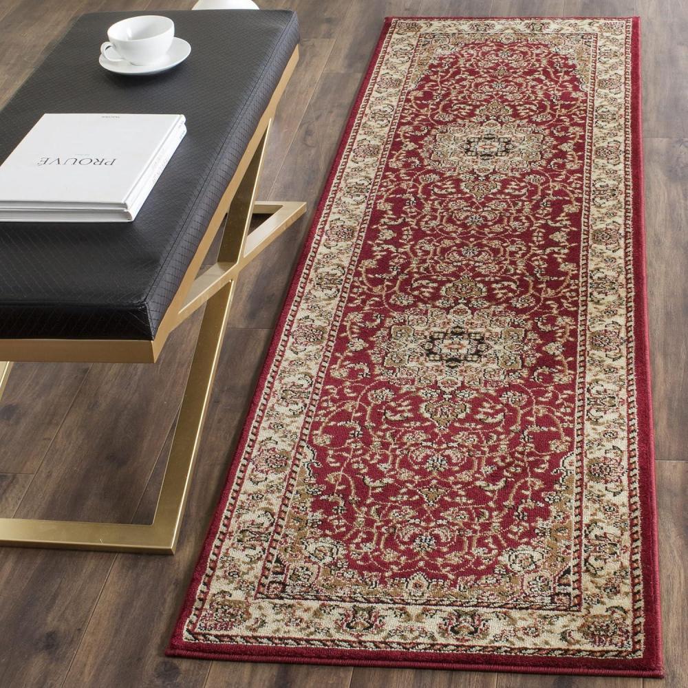 image:imageSAFAVIEH Lyndhurst Collection Area Rug  8 x 11 Black amp Ivory Traditional Oriental Design NonShedding amp Easy Care Ideal for High Traffic Areas in Living Room Bedroom LNH329ARedIvory