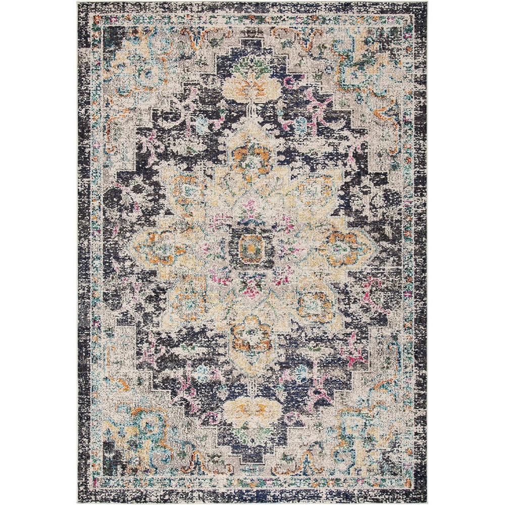 image:imageSAFAVIEH Madison Collection Area Rug 67 Square Cream amp Blue Boho Chic Distressed Medallion Design NonShedding amp Easy to Clean Ideal for Living Room Bedroom Dining Space MAD473BBlackGold