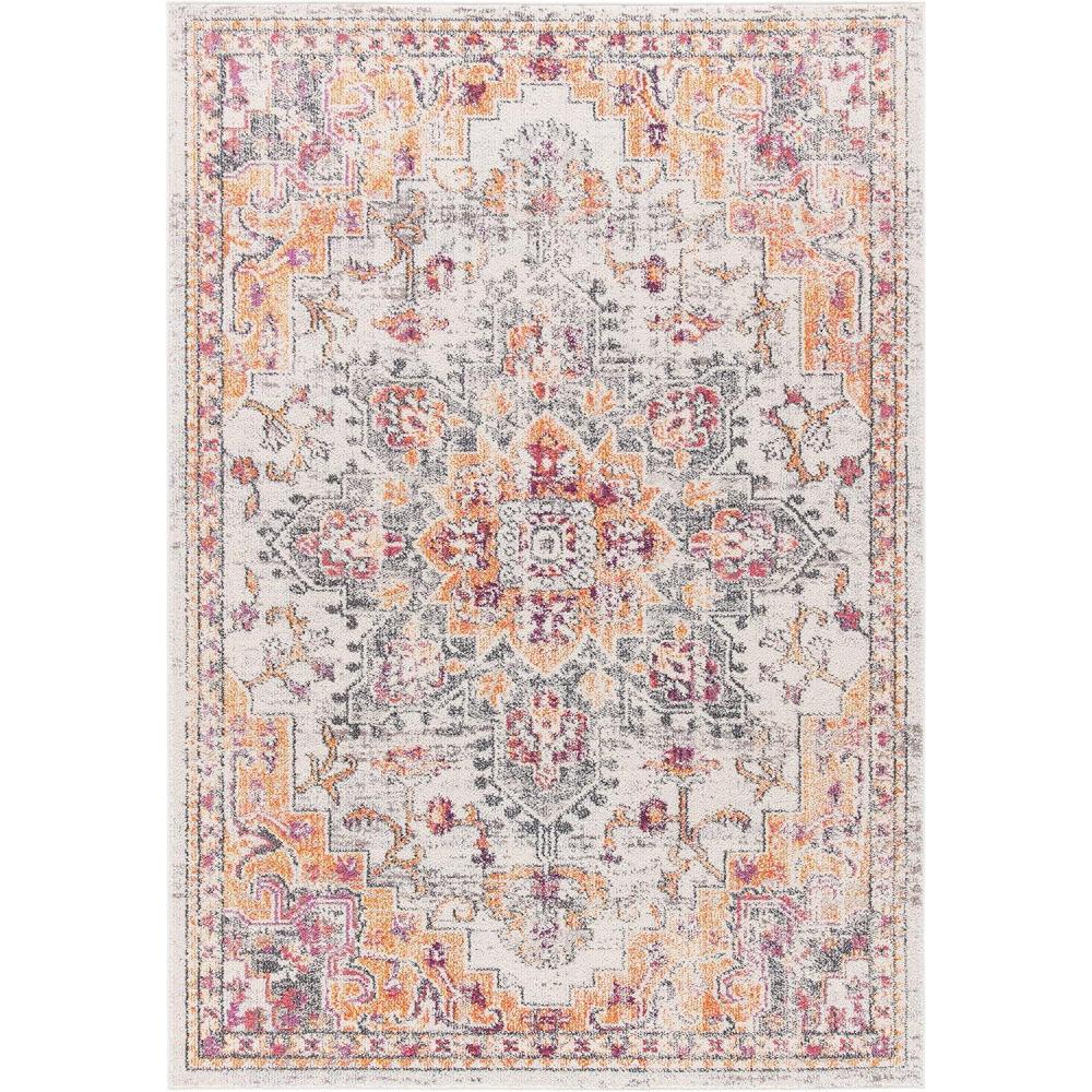 image:imageSAFAVIEH Madison Collection Area Rug 67 Square Cream amp Blue Boho Chic Distressed Medallion Design NonShedding amp Easy to Clean Ideal for Living Room Bedroom Dining Space MAD473BBeigeOrange