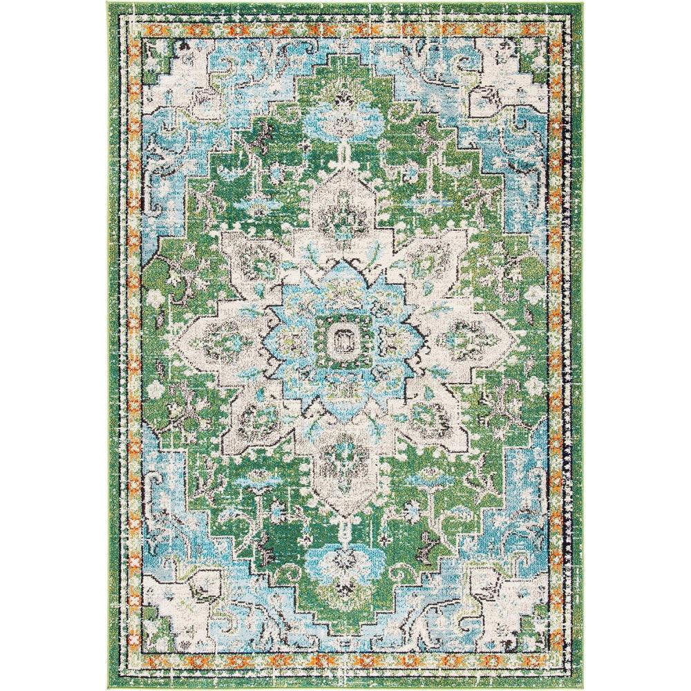 image:imageSAFAVIEH Madison Collection Area Rug 67 Square Cream amp Blue Boho Chic Distressed Medallion Design NonShedding amp Easy to Clean Ideal for Living Room Bedroom Dining Space MAD473BGreenTurquoise