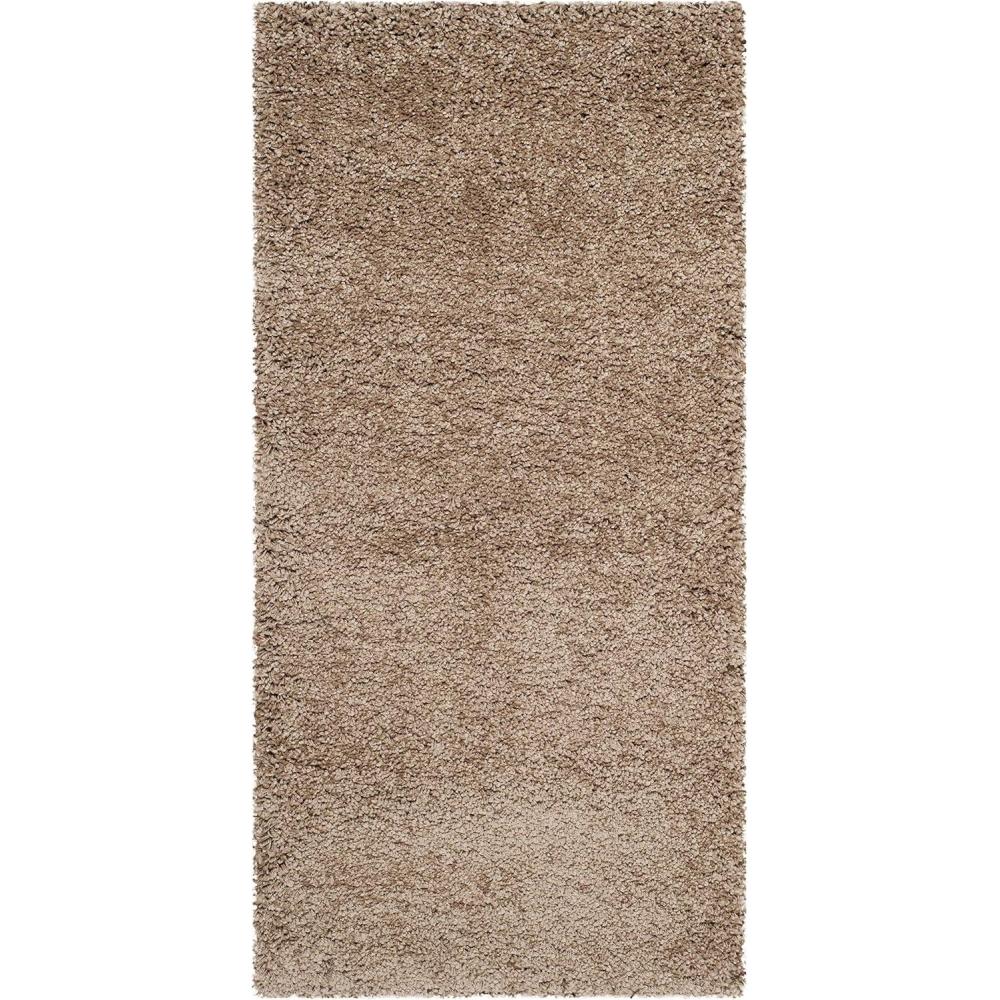 image:imageSAFAVIEH Milan Shag Collection Area Rug 51 x 8 Aqua Blue Solid Design NonShedding amp Easy to Clean Plush Thick Pile Ideal for Living Room Bedroom SG1806060Dark Beige