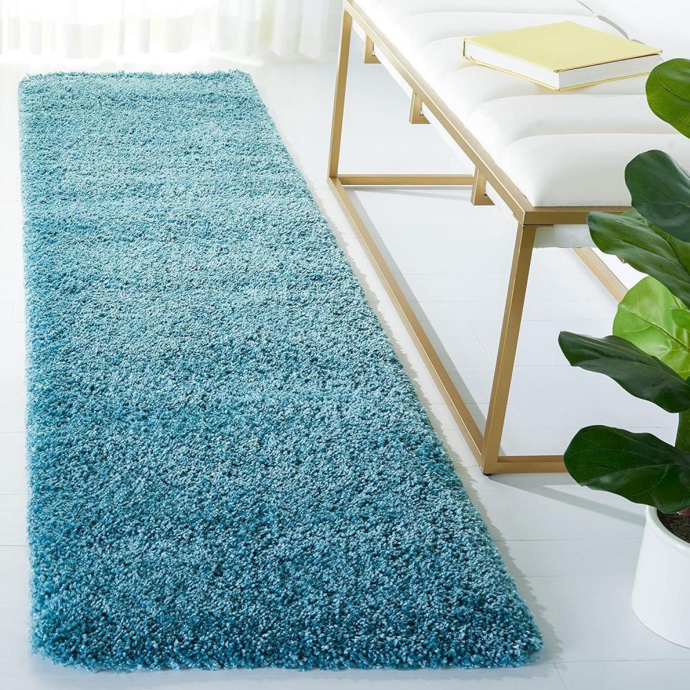 image:imageSAFAVIEH Milan Shag Collection Area Rug 51 x 8 Aqua Blue Solid Design NonShedding amp Easy to Clean Plush Thick Pile Ideal for Living Room Bedroom SG1806060Aqua Blue