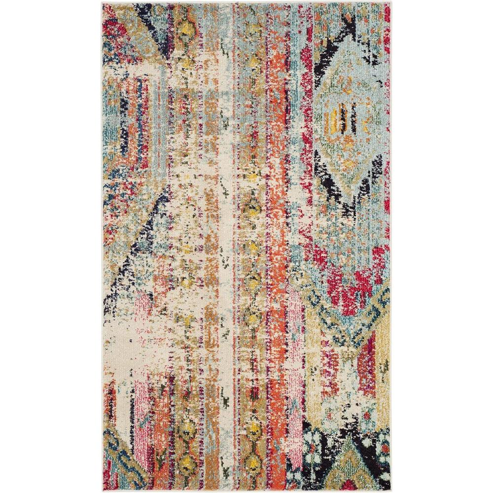 image:imageSAFAVIEH Monaco Collection Area Rug 51 x 77 Multi Boho Chic Tribal Distressed Design NonShedding amp Easy Care Ideal for High Traffic Areas in Living Room Bedroom MNC222FMulti Color