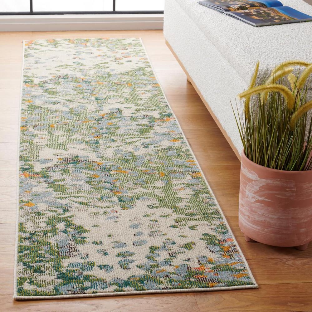 image:imageSAFAVIEH Monaco Collection Area Rug 8 x 10 Pink amp Multi Boho Chic Abstract Watercolor Design NonShedding amp Easy Care Ideal for High Traffic Areas in Living Room Bedroom MNC225DSageRust