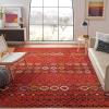 SAFAVIEH Amsterdam Collection Area Rug – 8′ x 10′, Ivory & Multi, Moroccan Boho Design, Non-Shedding & Easy Care, Ideal for High Traffic Areas in Living Room, Bedroom (AMS108K)(Ivory/Grey)