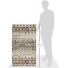 SAFAVIEH Amsterdam Collection Area Rug – 8′ x 10′, Ivory & Multi, Moroccan Boho Design, Non-Shedding & Easy Care, Ideal for High Traffic Areas in Living Room, Bedroom (AMS108K)(Ivory/Multi)