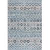 SAFAVIEH Amsterdam Collection Area Rug – 8′ x 10′, Ivory & Multi, Moroccan Boho Design, Non-Shedding & Easy Care, Ideal for High Traffic Areas in Living Room, Bedroom (AMS108K)(Blue/Ivory)