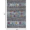 SAFAVIEH Amsterdam Collection Area Rug – 8′ x 10′, Ivory & Multi, Moroccan Boho Design, Non-Shedding & Easy Care, Ideal for High Traffic Areas in Living Room, Bedroom (AMS108K)(Dark Grey/Ivory)