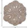 SAFAVIEH Area Rug 4′ Round – Natural Fiber Collection – Navy, Handmade Jute, Decorative Boho Floral Design (NF360N)(Grey)