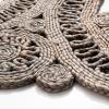 SAFAVIEH Area Rug 4′ Round – Natural Fiber Collection – Navy, Handmade Jute, Decorative Boho Floral Design (NF360N)(Grey)