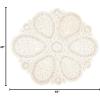 SAFAVIEH Area Rug 4′ Round – Natural Fiber Collection – Navy, Handmade Jute, Decorative Boho Floral Design (NF360N)(Ivory)
