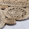 SAFAVIEH Area Rug 4′ Round – Natural Fiber Collection – Navy, Handmade Jute, Decorative Boho Floral Design (NF360N)(Natural)