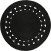 SAFAVIEH Area Rug 5′ Round – Natural Fiber Collection – Ivory, Handmade Jute, Boho Farmhouse Braided Design (NF364B)(Black)